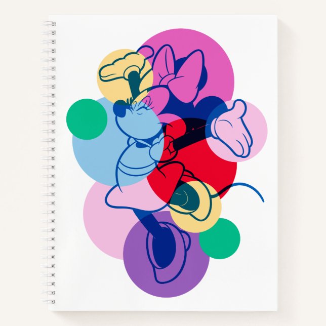 Colourful Minnie Mouse Modern Pop Art Notebook (Front)