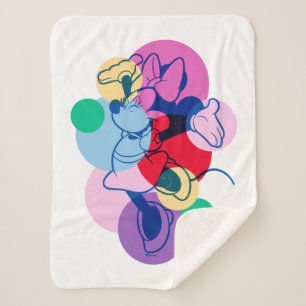 Colourful Minnie Mouse Modern Pop Art Sherpa Blanket