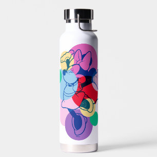 Colourful Minnie Mouse Modern Pop Art Water Bottle