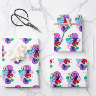 Colourful Minnie Mouse Modern Pop Art Wrapping Paper Sheet