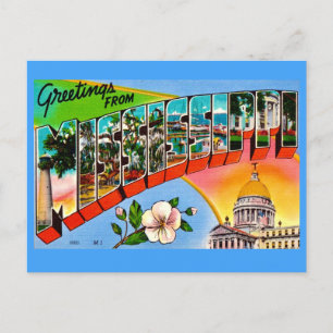 Colourful Mississippi Greetings  Postcard