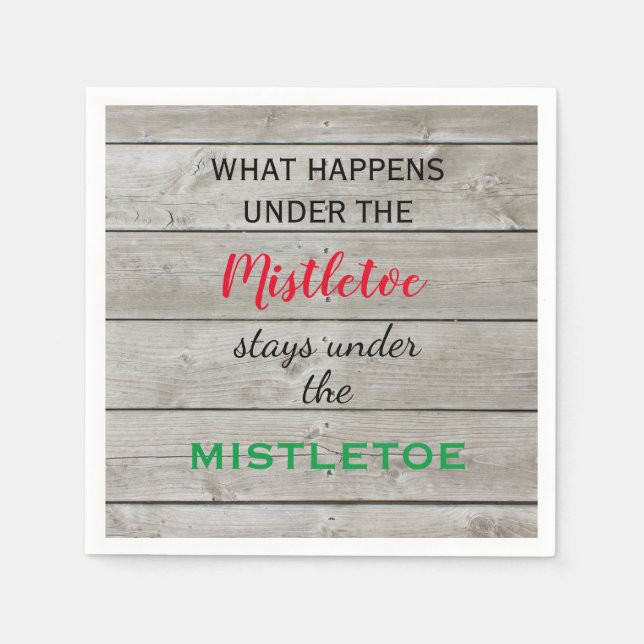 Colourful Mistletoe Holiday Napkin (Front)