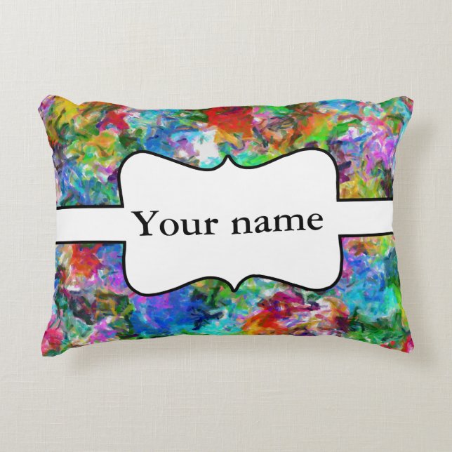 Colourful mix abstract design accent pillow (Front)