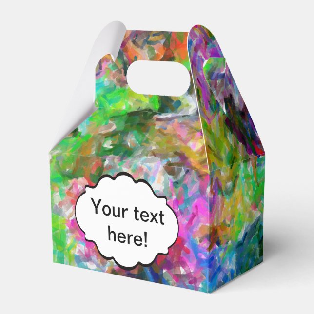 Colourful mix abstract design favor box (Front Side)