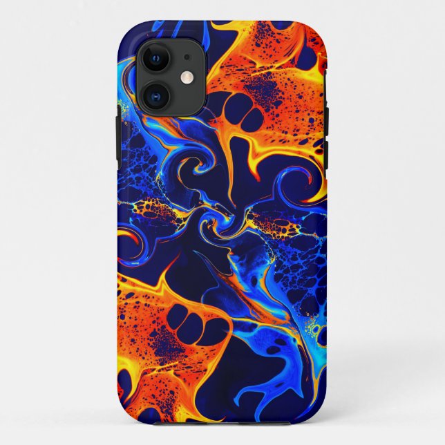 colourful mix of neon paints swirling on black  Case-Mate iPhone case (Back)