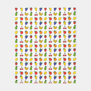 Colourful Mixed Fruit Pattern Fleece Blanket