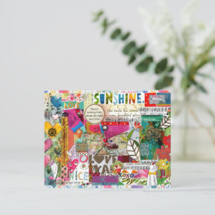 Colourful Mixed Media Inspirational Greeting Card