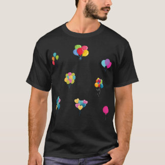 Colourful Mixed Party Balloons. Multicolor Balloon T-Shirt