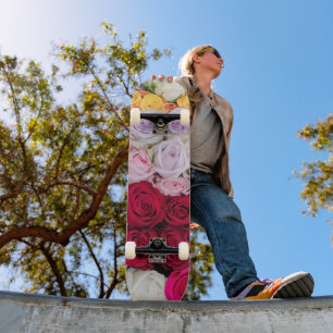 Colourful Mixed Roses Skateboard