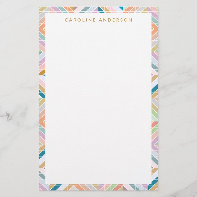 Colourful Mod Patchwork Diamonds Personalized (Front)