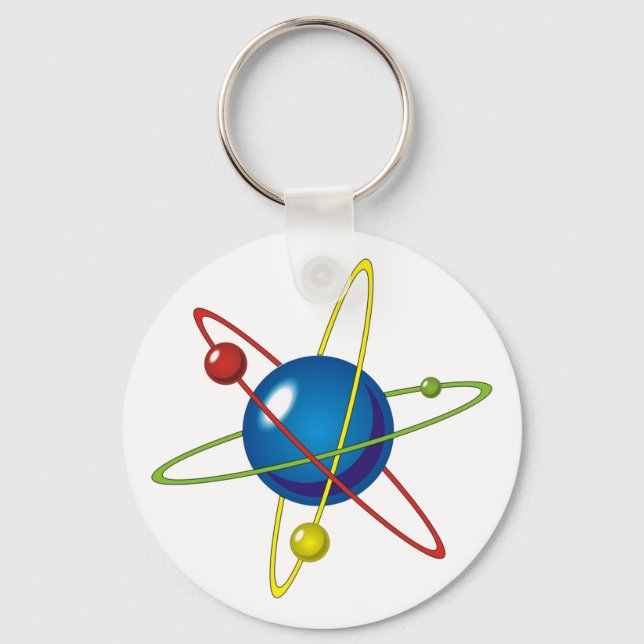 Colourful Model of the Atom Keychain (Front)