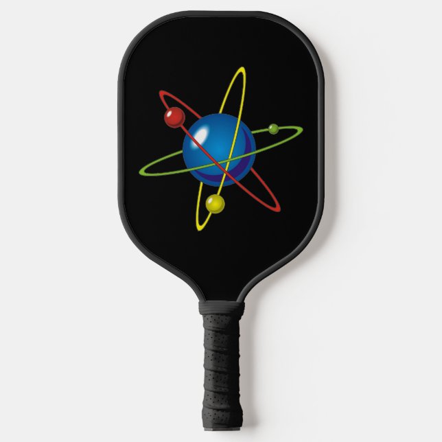 Colourful Model of the Atom Pickleball Paddle (Front)