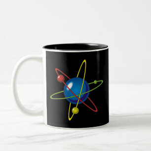 Colourful Model of the Atom Two-Tone Coffee Mug