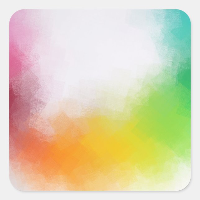 Colourful Modern Abstract Art Blank Template Trend Square Sticker (Front)