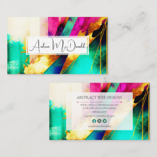 Colourful Modern Abstract Art Business Card