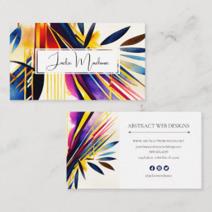 Colourful Modern Abstract Art Business Card