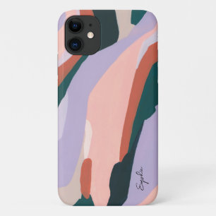 Colourful Modern Abstract Art Custom Name iPhone 11 Case