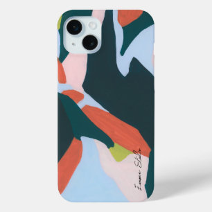Colourful Modern Abstract Art Custom Name iPhone 15 Mini Case