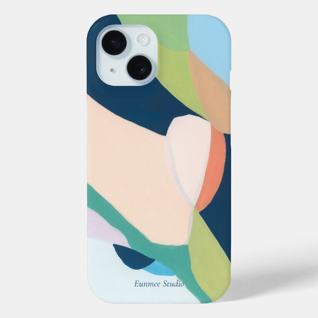 Colourful Modern Abstract Art Custom Name Case-Mate iPhone Case (Back)