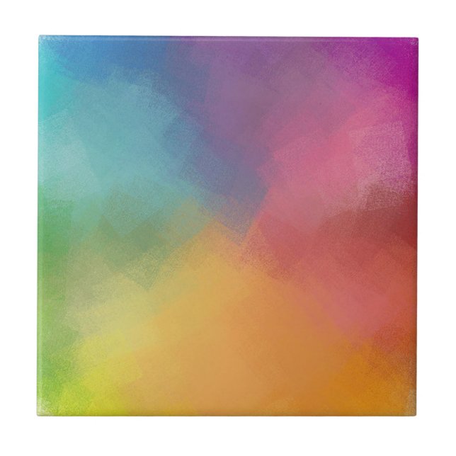 Colourful Modern Abstract Art Elegant Template Tile (Front)