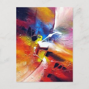 Colourful Modern Abstract Art Painting Template Postcard