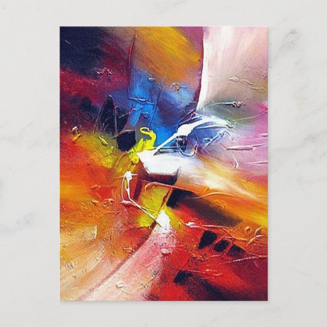 Colourful Modern Abstract Art Painting Template Postcard (Front)