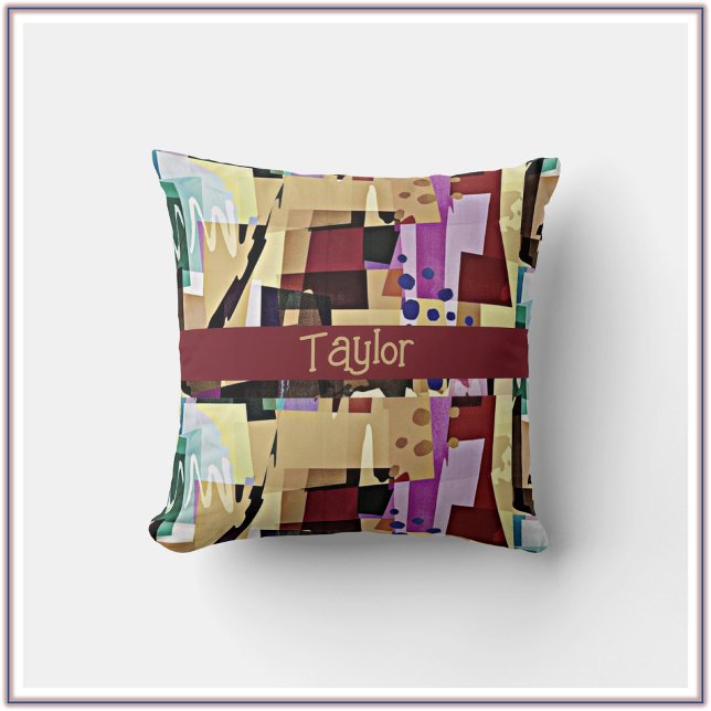 Colourful Modern Abstract Art Pattern Throw Pillow (Creator Uploaded)