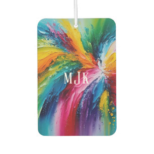 Colourful Modern Abstract Art Personalized Monogra Air Freshener