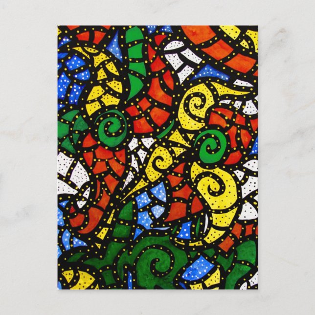 Colourful Modern Abstract Art Postcard (Front)