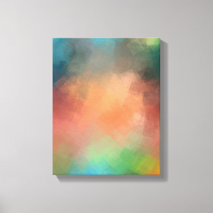 Colourful Modern Abstract Art Red Blue Yellow Gree Canvas Print