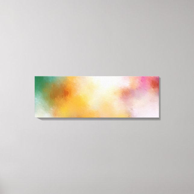 Colourful Modern Abstract Art Red Yellow Blue Pink Canvas Print (Front)