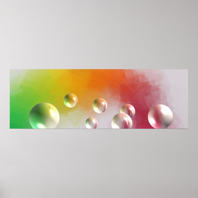 Colourful Modern Abstract Art Red Yellow Blue Poster (Front)