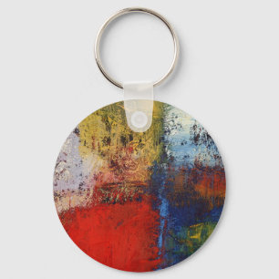 Colourful Modern Abstract Artwork Keychain