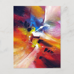 Colourful Modern Abstract Expressionism Painting Postcard