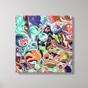 Colourful modern Abstract Fluid Art  Canvas Print