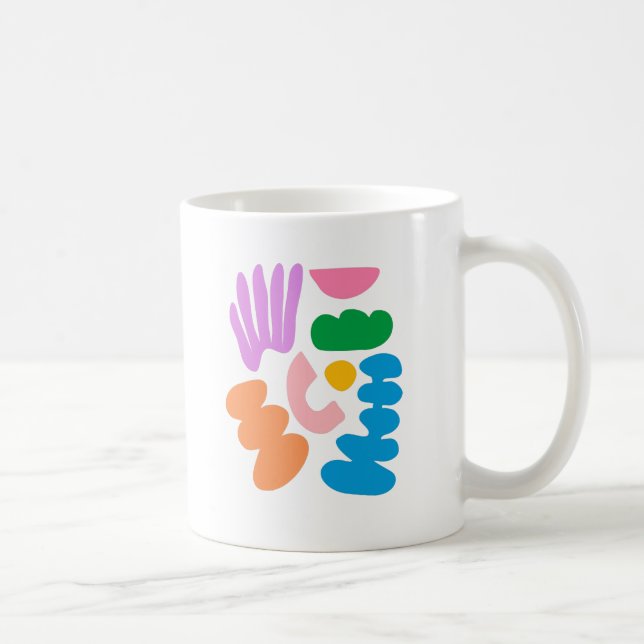 Colourful Modern Abstract Geometric Shapes Art Coffee Mug (Right)