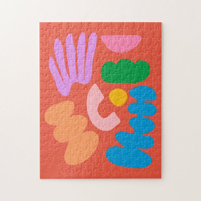 Colourful Modern Abstract Geometric Shapes Artwork Jigsaw Puzzle (Vertical)