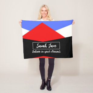 Colourful Modern Abstract inspirational quote Fleece Blanket