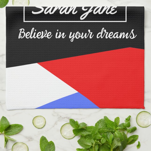 Colourful Modern Abstract | inspirational quote Kitchen Towel (Folded)