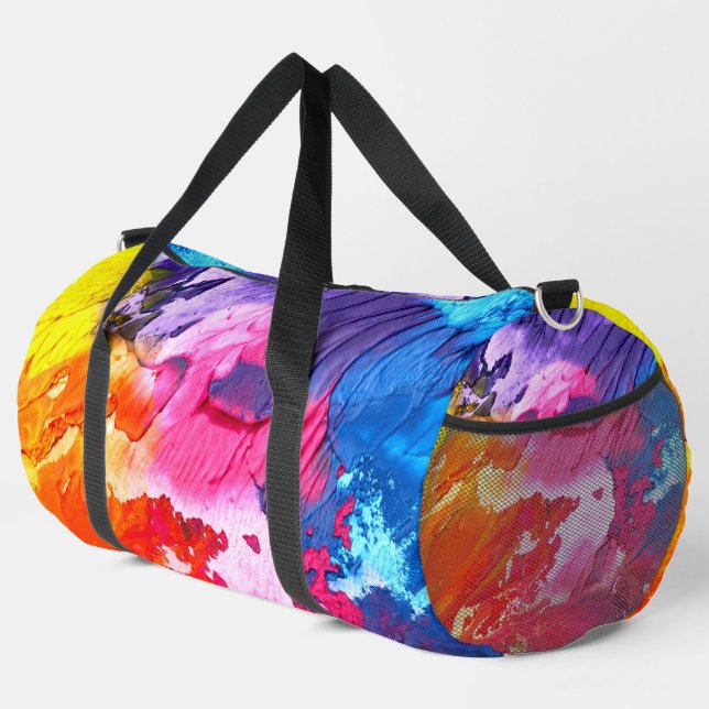 Colourful Modern Abstract Paint All-Over-Print Duffle Bag (Right Corner)