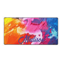 Colourful Modern Abstract Paint Personalize Name