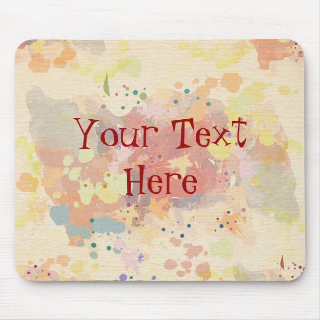 Colourful Modern Abstract Paint Splash Mouse Pad (Front)