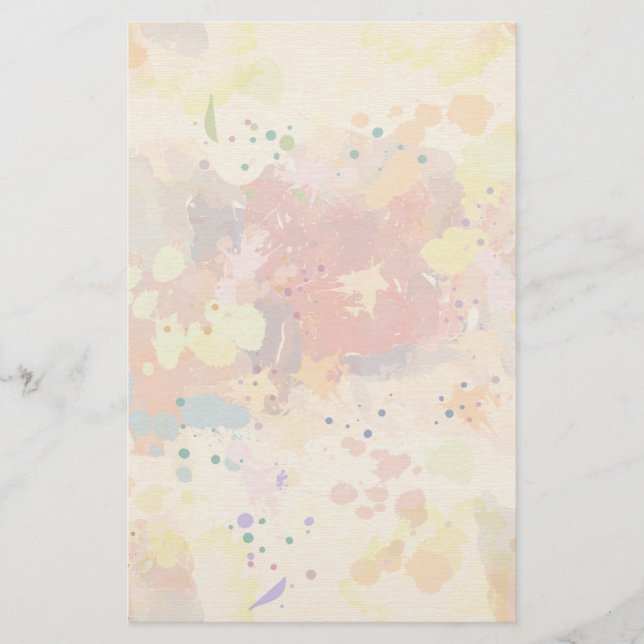 Colourful Modern Abstract Paint Splash Stationery (Front)