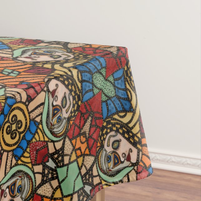 Colourful Modern Abstract Pattern Tablecloth (In Situ)