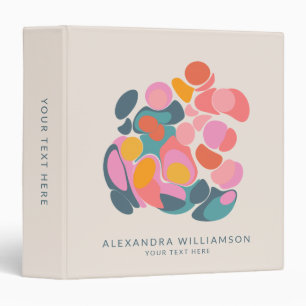 Colourful Modern Abstract Personalized School Name Binder