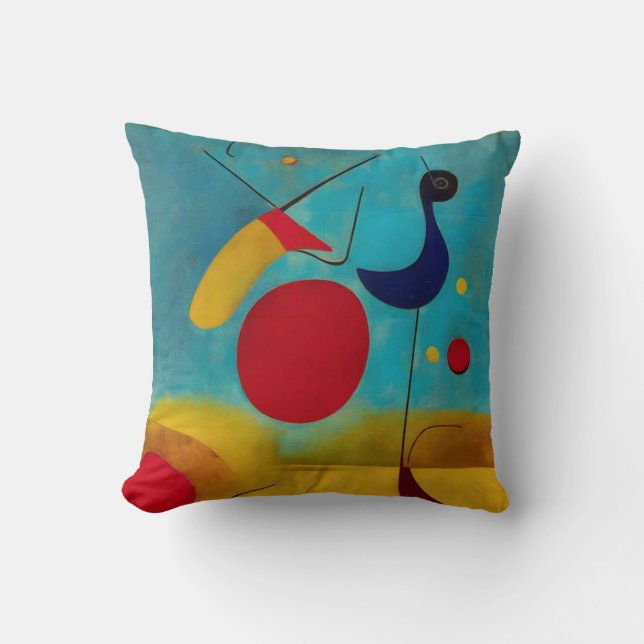 Colourful Modern Abstract Road Runner Throw Pillow (Front)