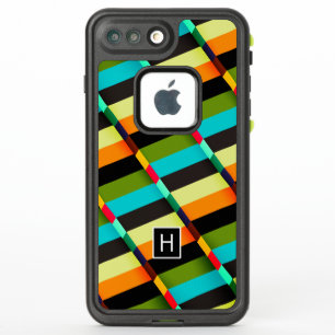 Colourful Modern Abstract Stripes & Monogram