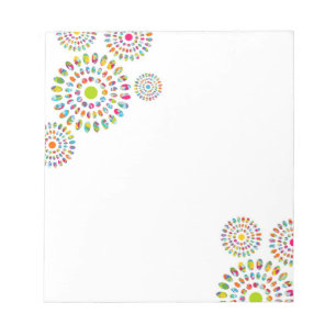Colourful modern abstract sunflowers notepad