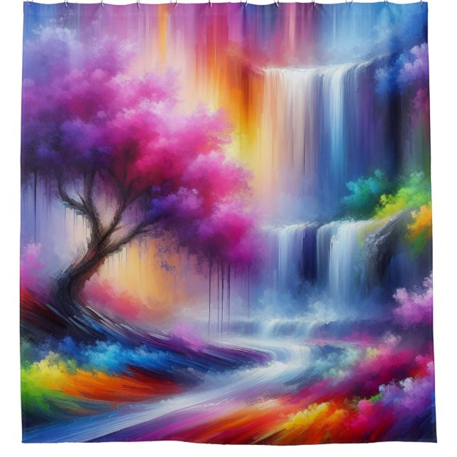 Colourful Modern Abstract Waterfall Wald Landscape (Front)