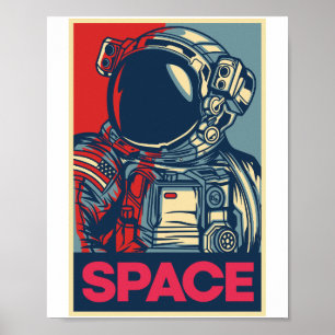 Colourful Modern Astronaut Space Poster
